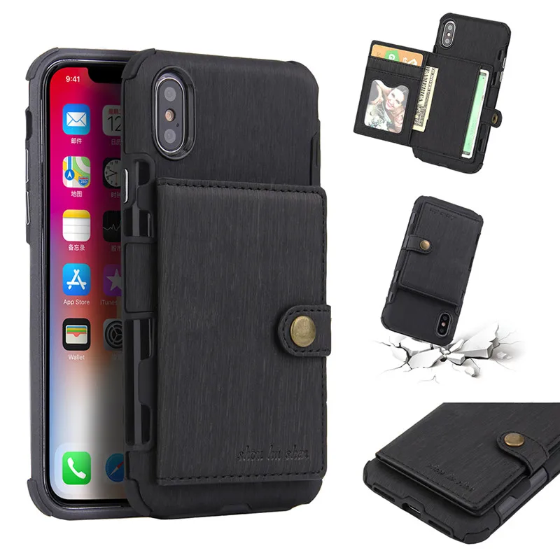Роскошный кожаный чехол-бумажник для iPhone X, XR, XS, Max, 8, 7, 6, 6s Plus, держатель для карт, противоударный Армейский Камуфляж, задняя крышка для телефона