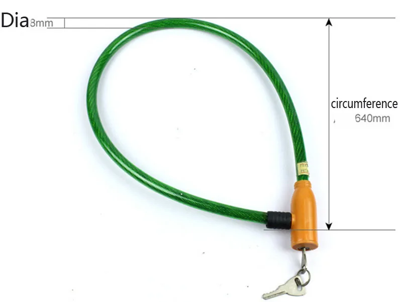 Горячий велосипедный кабель замок Противоугонный для велосипедов и скутеров трос безопасности инструмент со стопором
