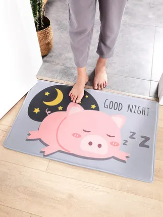 Милый поросенок ковры ванная комната коврики двери дома Спальня Впитывающий Коврик
