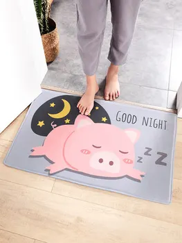 

Cute Pig Carpet Bathroom Mats Door Home Bedroom Absorbent Cut Rug