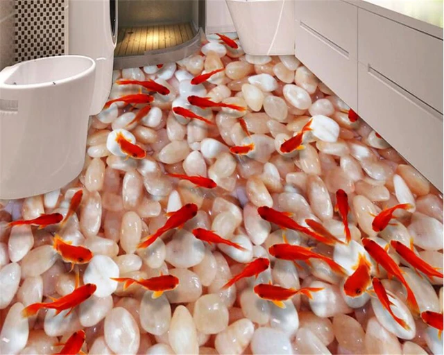 Beibehang Papel De Parede 3d Wallpaper High Speed Stream Pebble Goldfish Indoor Toilet Bathroom Bedroom Beibehang Papel De Parede 3d Wallpaper High Speed Stream Pebble Goldfish Indoor Toilet Bathroom Bedroom