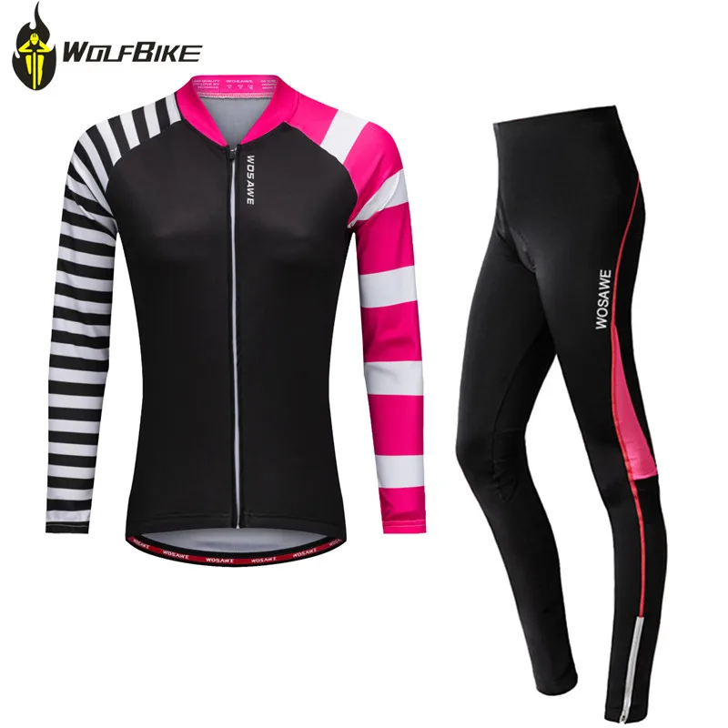 WOSAWE cycling jersey sets women sports mtb mountain bike jersey+trousers set ropa ciclismo bicycles long-sleeved fleece sets WOSAWE cycling jersey sets women sports mtb mountain bike jersey+trousers set ropa ciclismo bicycles long-sleeved fleece sets