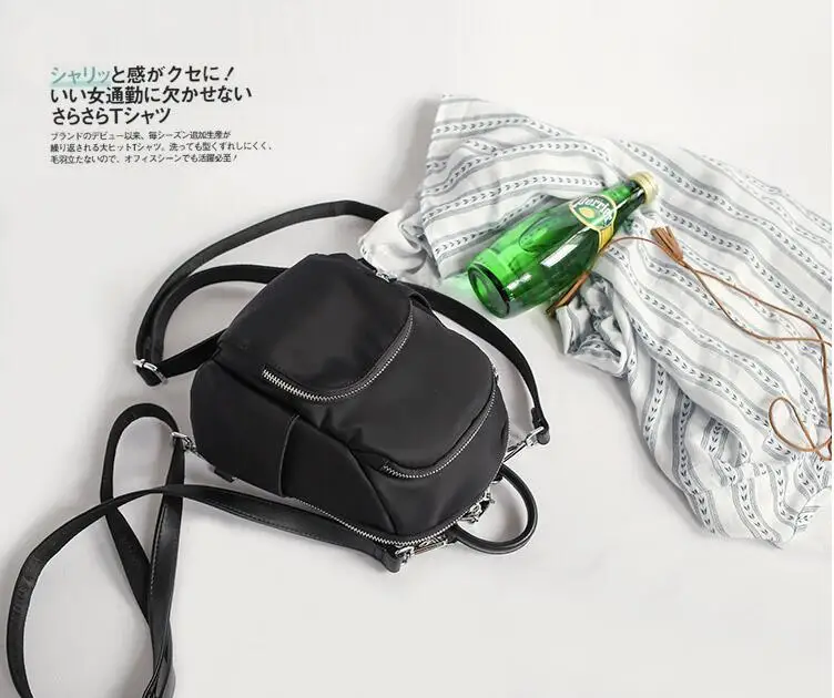 

2018 Women Mini Backpack Solid Black Small Canvas Bag Water Proof Personal Style for Fashion College Girl Gift