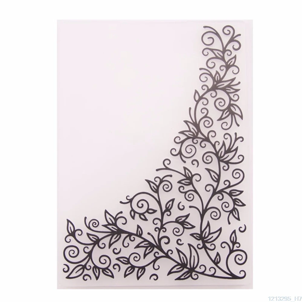 

Plastic Embossing Folder Template DIY Scrapbook Photo Album Card Making Decoration Craft Flower Corner