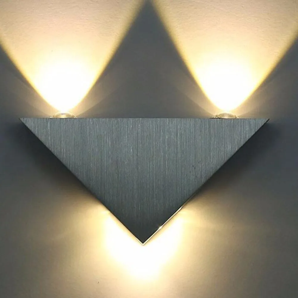 5 Вт Светодиодная треугольная цветная настенная лампа идеально подходит для гостиной, лампы для спальни, прихожая, светодиодный ночник
