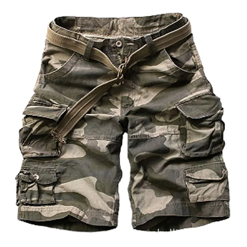 2020 Summer Fashion Military Cargo Shorts Men High Quality Cotton Casual Mens Shorts Multi-pocket ( Free Belt ) casual shorts for men Casual Shorts