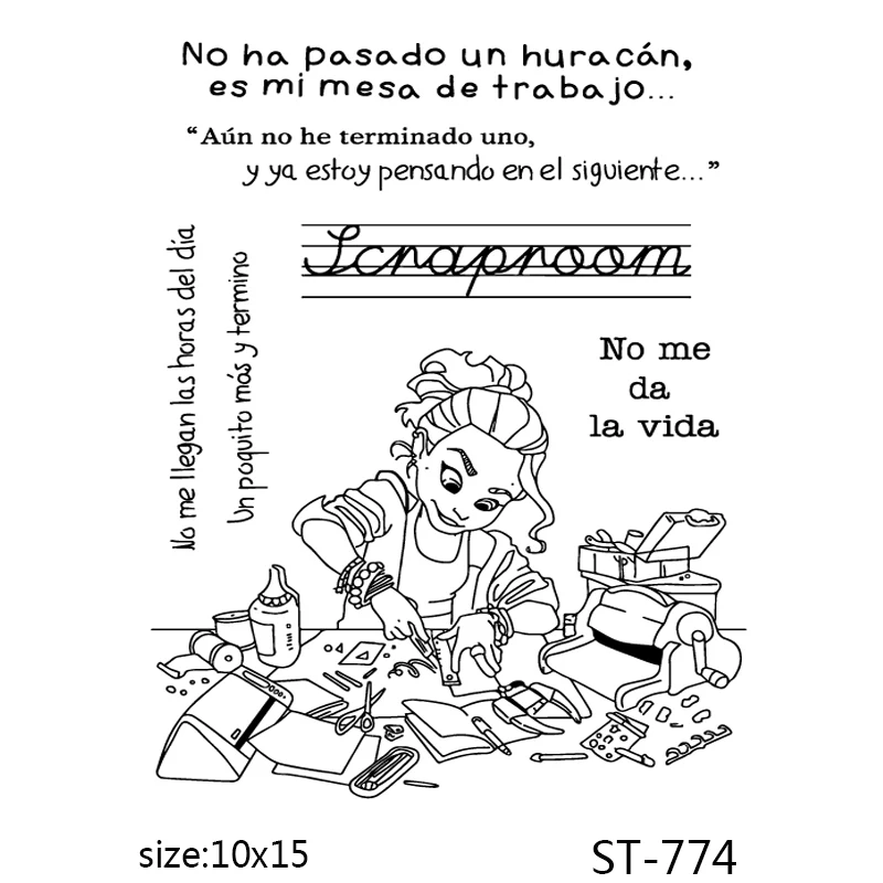

AZSG Spanish words Clear Stamps For DIY Scrapbooking/Card Making/Album Decorative Silicone Stamp Crafts