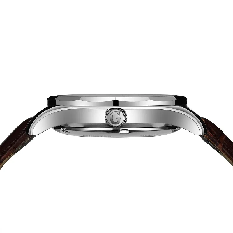 GUANQIN التلقائي الميكانيكية الرجال ووتش التنغستن الصلب مضيئة الساعات تاريخ التقويم اليابانية ساعة يد تعمل بالحركة مع جلد حزام