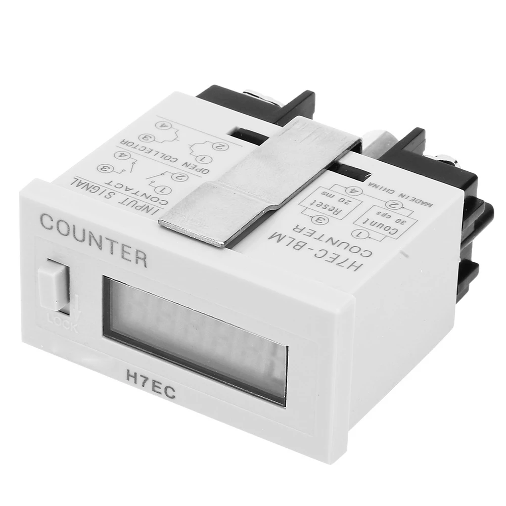 H7EC-BLM цифровой электрический счетчик без Напряжение Вход с 6-значный цифровой ЖК-дисплей Дисплей цифровой электрический счетчик