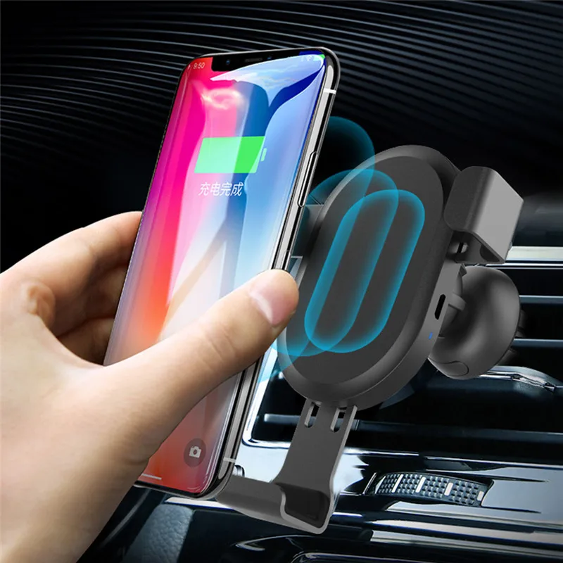 

Quick Charge Wireless Car Charger Gravity Desktop Air Vent Phone Holder Cradle