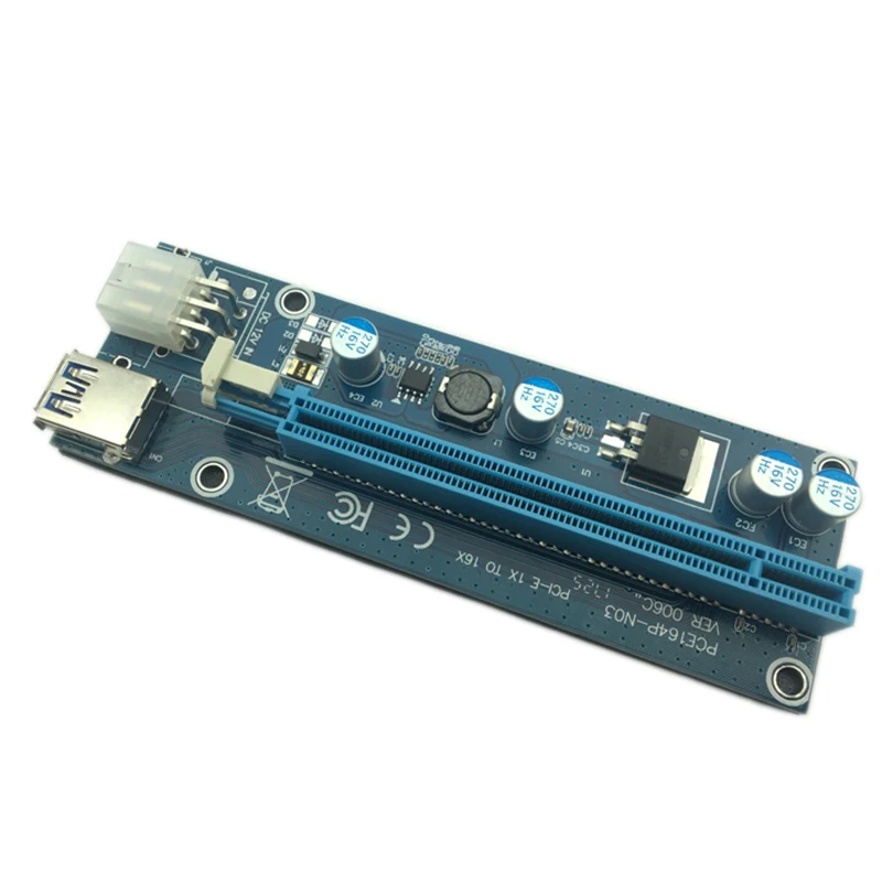 Usb 3,0 Mini Pci-E для PCIe PCI Express 1X к 16X Extender Riser Card адаптер Sata 6Pin 60 см мощность кабель для Bitcoin Майнинг Биткойн