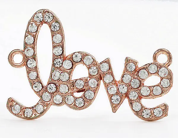 5pcs/lot Rose Gold Plated Clear Crystal Key Bead Charm for Pendant C0414-1 | Украшения и аксессуары