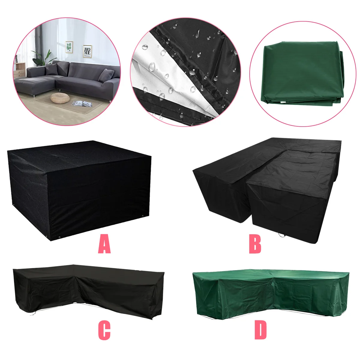 Outdoor Garden Furniture Cover Waterproof L Shape Furniture Cover Sofa