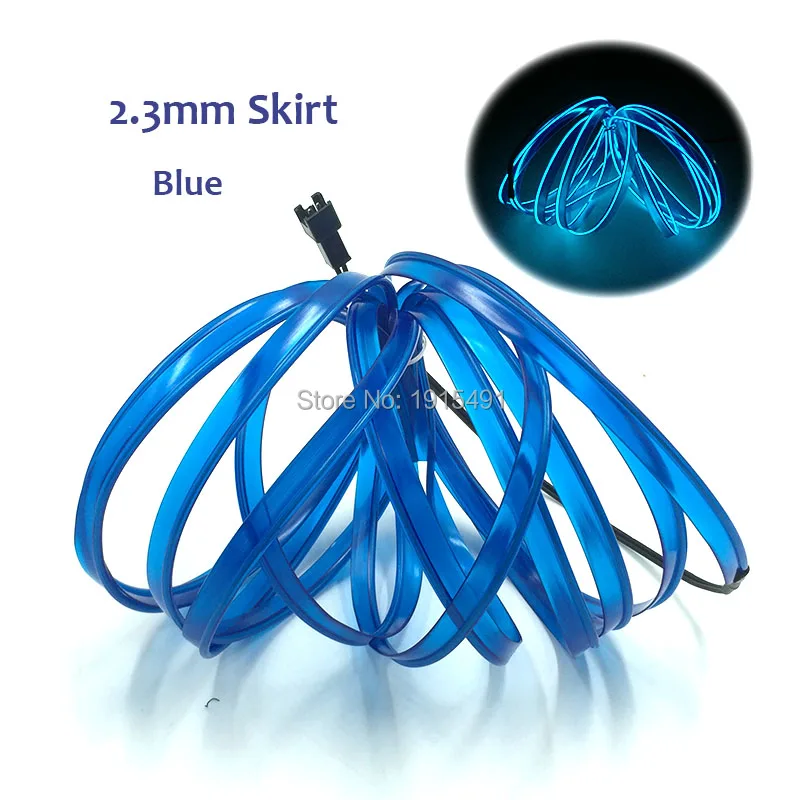Стандартная упаковка 2,3 мм юбка EL Neon Thread 6 мм прошитая бирка Светодиодная лента 5 метров синий светодиодный ночник для автомобиля