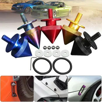 

1 Set Car Auto Spike Front Bumper Hatch Lids Quick Release Fasteners Nuts Bolt Alloy