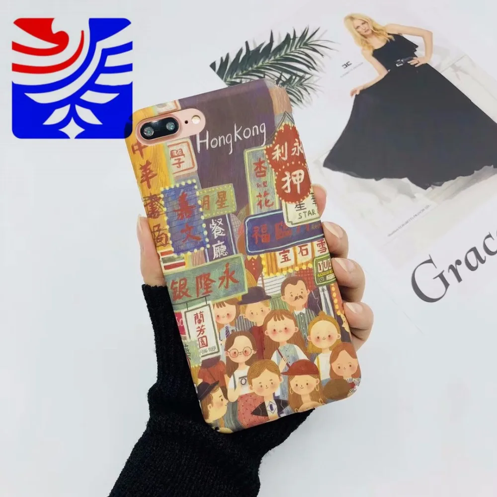 PEIPENG Cute Cartoon Hong Kong Japan Back Cover For iPhone X 7 6 6S Plus XR XS MAX Phone Case PC hard shell For iPhone 8 8 Plus13