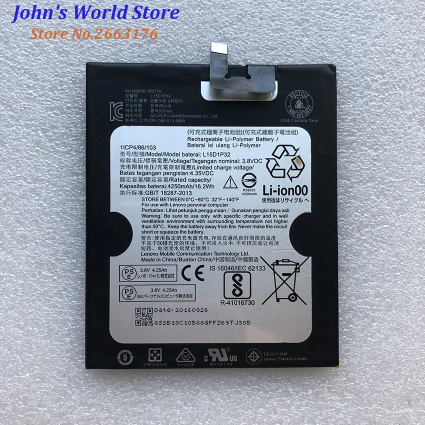 

High Quality Original L15D1P32 4250mAh Battery For Lenovo Tab 3 8 Plus TB-8703F 8703N 8703 PB1-750N PB1 750N