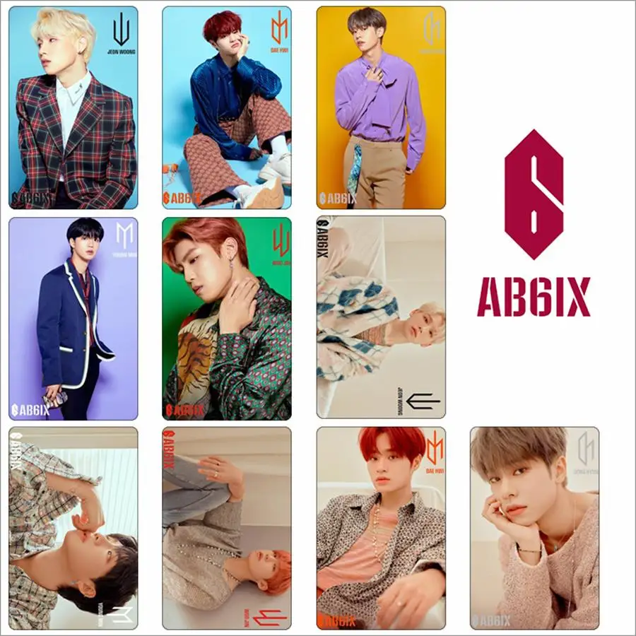 

Kpop AB6IX 1st Album Photo Stikcy Card B: Complete Woo-jin HD Photocard Sticker Young Min Jeon Woong Crystal Card Sticker