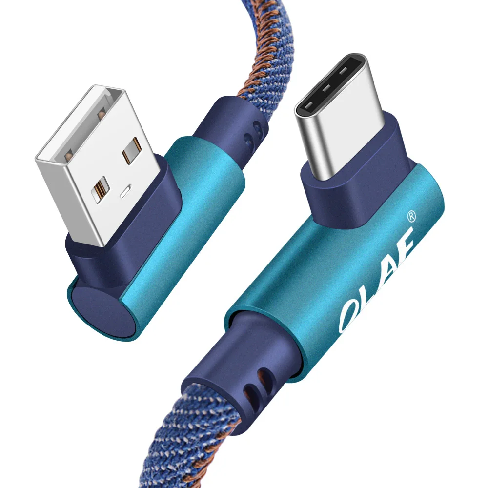Олаф 1 м 2 м 90 градусов usb type C кабель для samsung S9 S10 Plus Быстрая зарядка type-c Micro USB кабель для iphone X Xs Max шнур для передачи данных