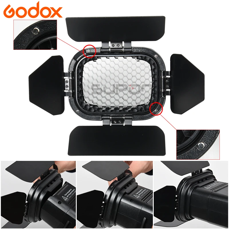 Godox BD 07 Barn Door С Honeycomb Grid 4 цветные гелевые фильтры для AD200 pocket flash|Фотовспышки| |