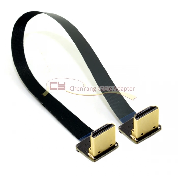 Cablecc CYFPV двойной 90D Вниз Угловой HDMI тип A штекер HDTV кабель 20 см для FPV HDTV