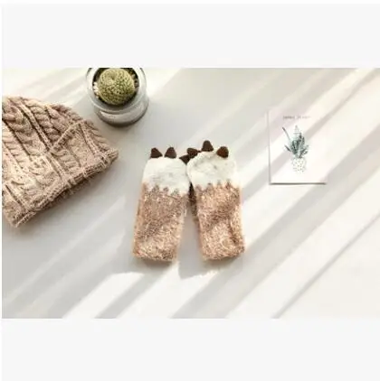 Elk/медведь дизайн Рождественские носки для маленьких мальчиков/девочек Гольфы Chidlren Носки зимние толстые махровые детские гетры 0 до 8 т - Цвет: paw