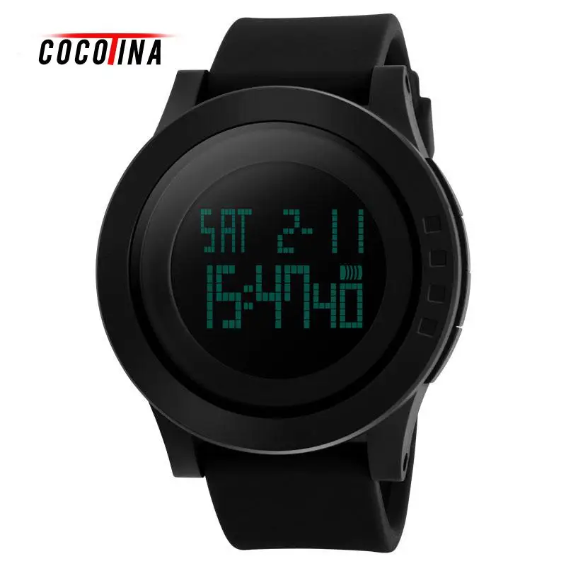 

COCOTINA Black Men's electronic watch waterproof outdoor sports personality multifunctional fashion male student's Watch #WT0028