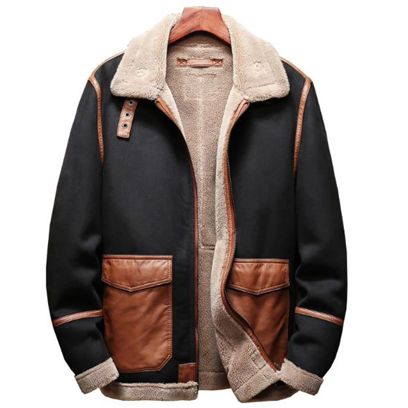 Winter Mens Fur Leather Jacket Coats European Style Plus Size 5XL Mens ...