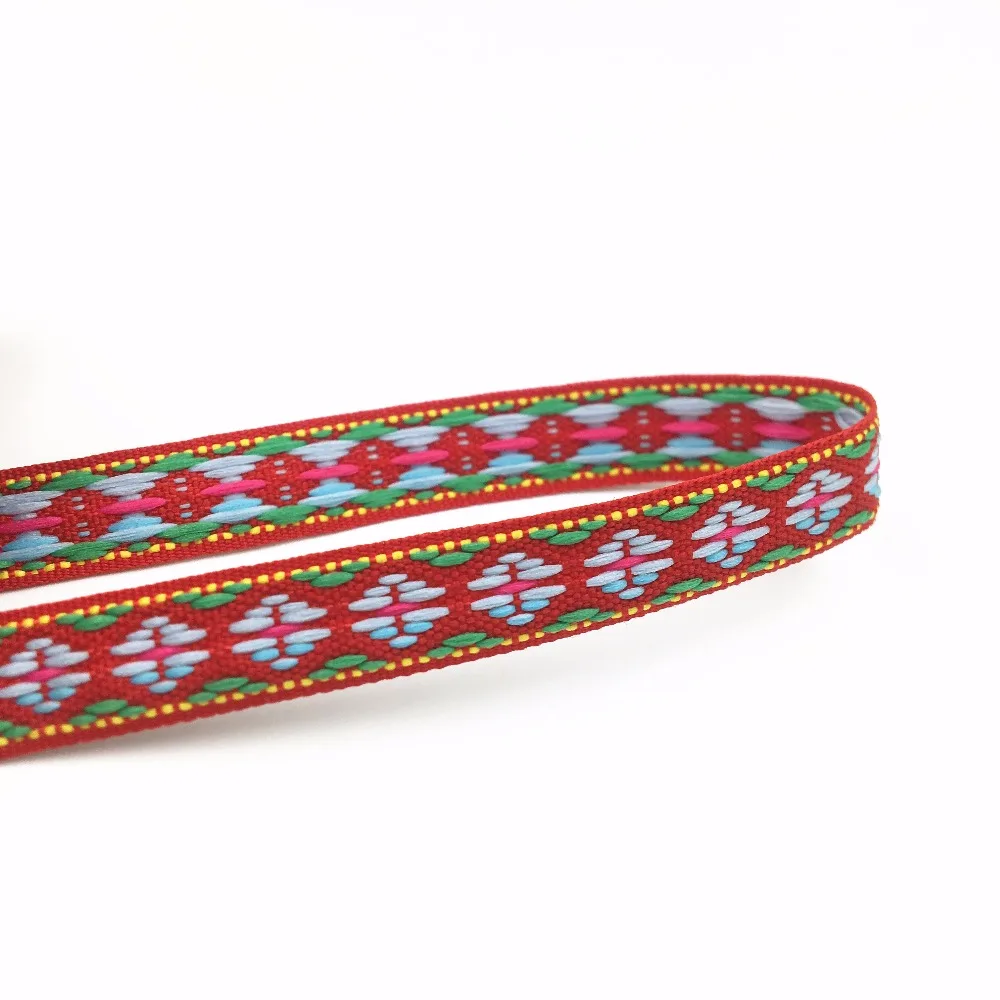 

5Yards 12mm 1/2'' Clothing Bowknot Decoration Red Geometric Woven Jacquard Ribbon Scrapbooking Supplies Wedding Party Accessory