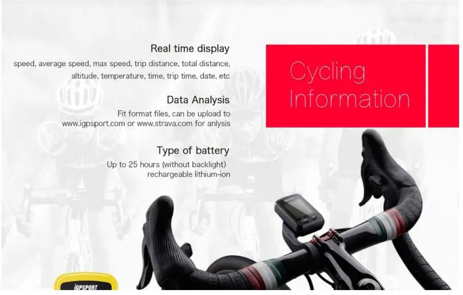 IGPSPORT الدراجة اللاسلكية ساعة توقيت GPS دراجة اللاسلكية الكمبيوتر IPX6 للماء الدراجات عداد السرعة