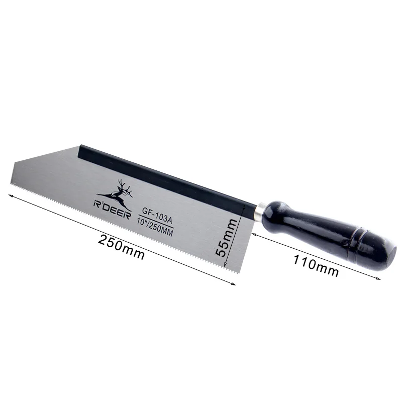 RDEER 10''/250mm Round Wood Handle Saw 65# Manganese Steel Pruning Gardening Saws Woodworking Hand Tools