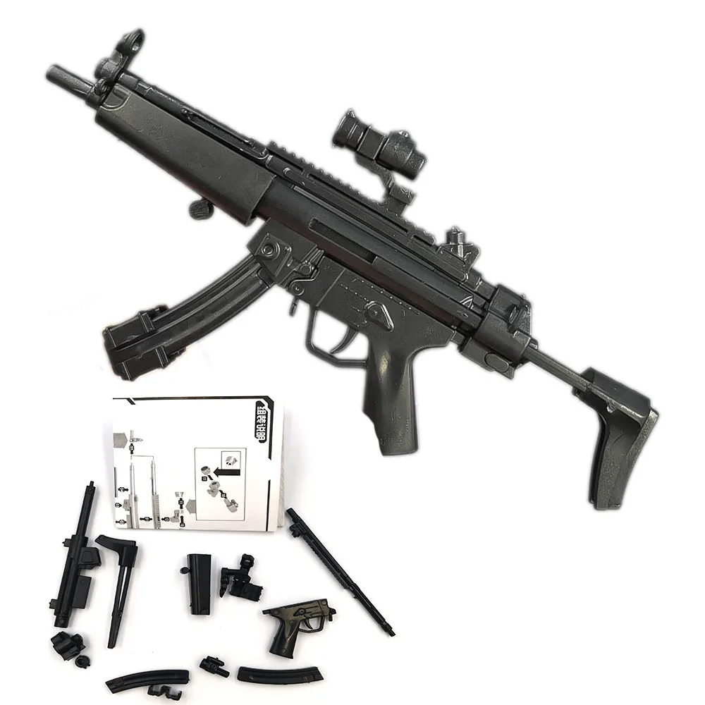 8PCS/Set 1/6 Scale 4D Assembled Submachine Gun Model KRISS Vector Weapon Kid Toy 