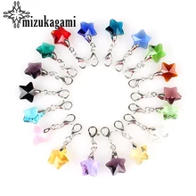 10 шт./лот, цветные хрустальные розовые звезды, застежка-карабин, амулеты 14 мм для стеклянных медальонов с эффектом памяти, аксессуары для самостоятельной сборки