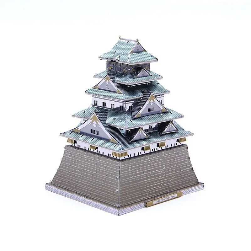 Colorful Osaka Castle Japan 3D DIY Metal Model Puzzle Miniature Scale