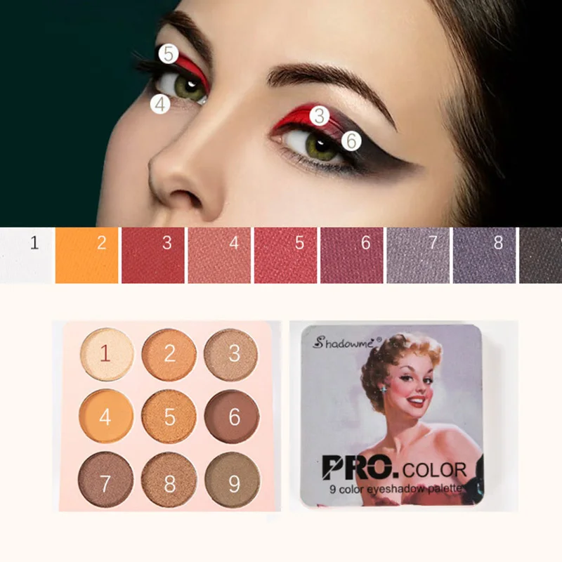 

Eye Shadow Nude Pallete Matte Colorful 9 Colors Eyeshadow Waterproof Eyeshadow Glitter Pallets Beauty Makeup Cosmetic Tool