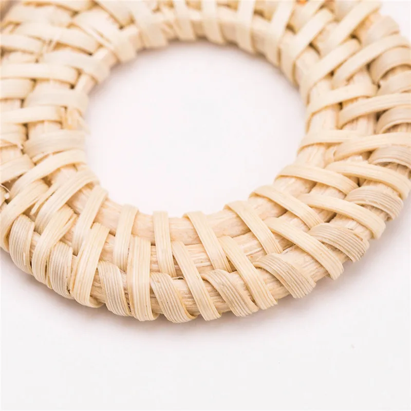 Handmade Straw Earrings Acrylic Water Drop Earrings Fashion Women Earrings Geometric Round Earrings Rattan For Ladies ET89 (4)