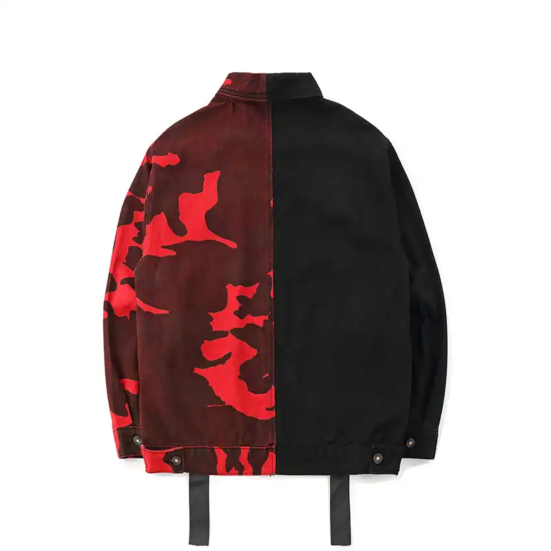 red camo denim jacket