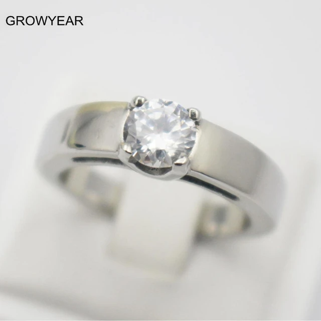 Fashion Jewelry Classic Women Wedding Silver Ring Engagement Finger