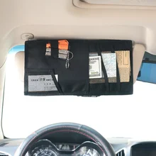 Нейлоновый автомобильный солнцезащитный козырек многофункциональная сумка для хранения автомобильные очки билетные документы мобильный телефон Органайзер панель козырек сумка с отделениями