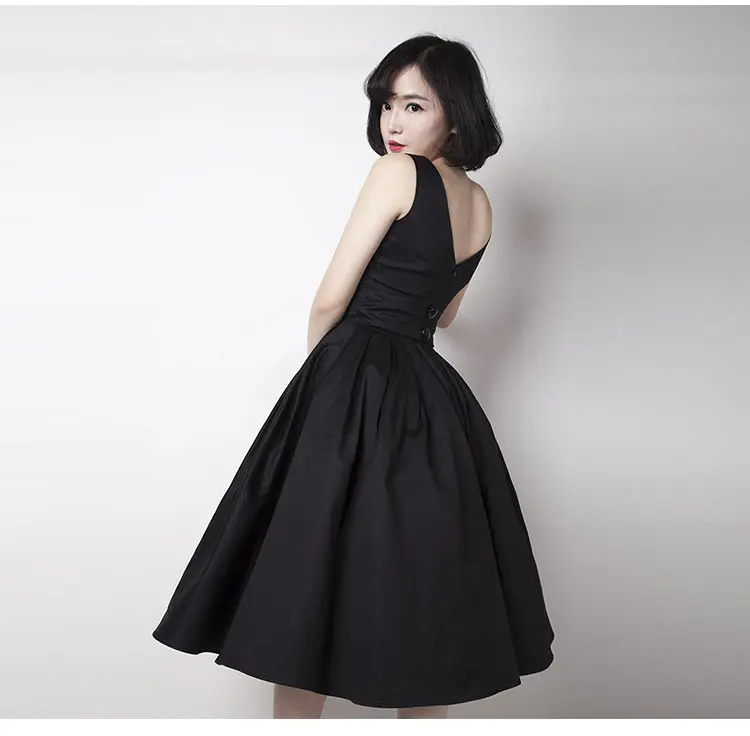 women dress vintage retro litlle black dresses sleeveless -in Dresses ...