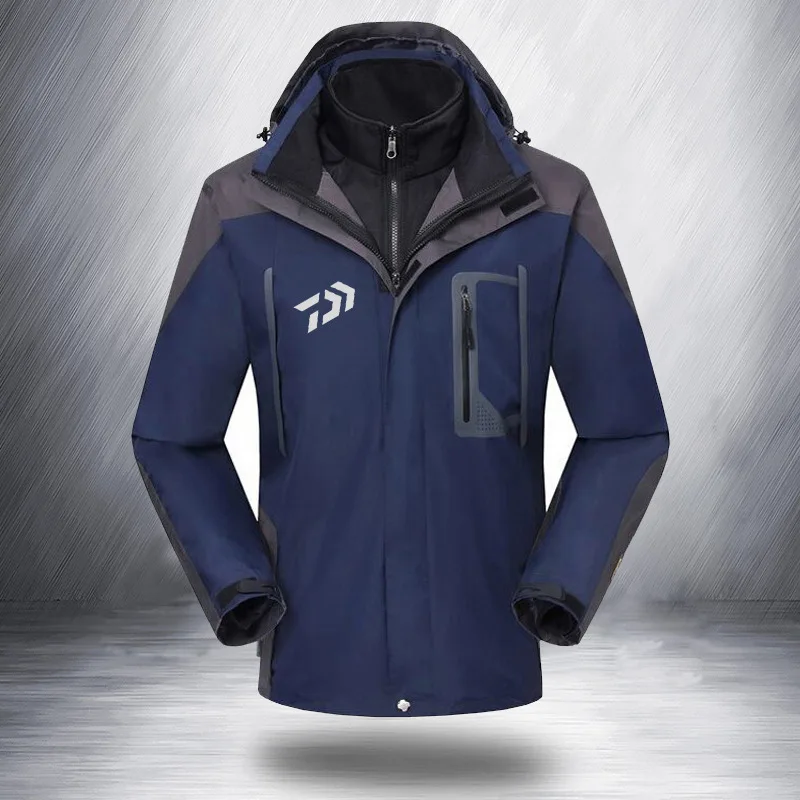 

2018 New Men Autumn Winter Fishing Jacket Two sets Outdoor Clothing Warm Thick Windproof Waterproof Skiing Climbing Clothes