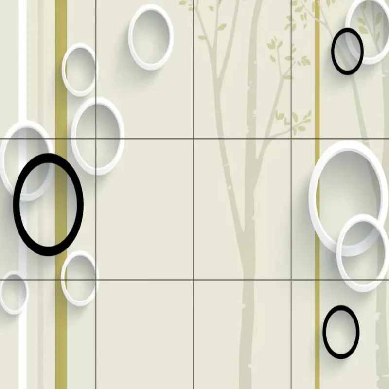 

Nordic wind branches woods circle simple tile background wall decorative painting