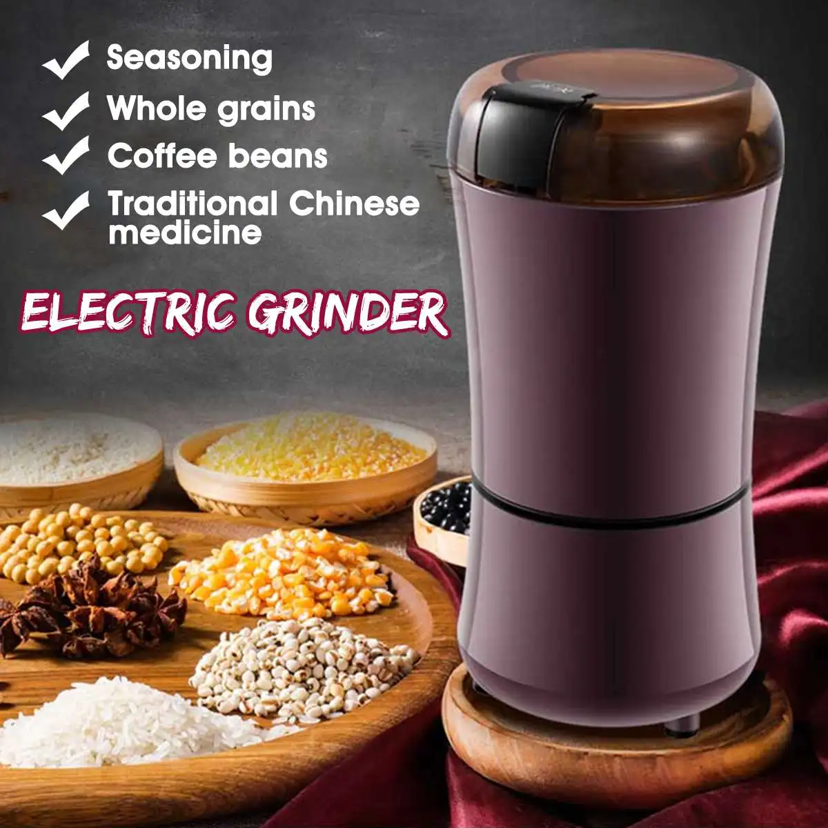 

Warmtoo Coffee Beans Mill Grinder 220V 150W Electric Coffee Grinder Eco-friendly Seeds Spices Coffee Grains Grinding Machine