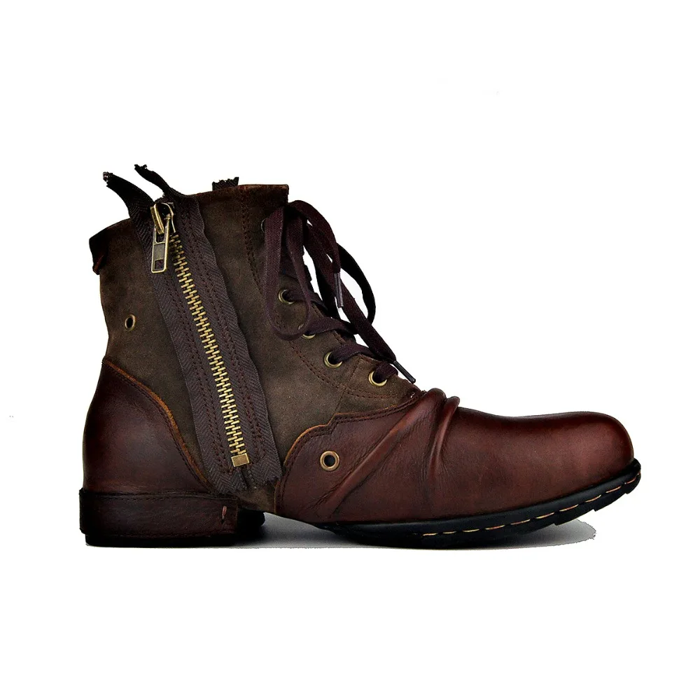 OTTO ZONE/новая обувь в английском стиле; мужские ботинки из натуральной кожи в байкерском стиле; сезон осень-зима; ботильоны; зимние мужские повседневные ботинки