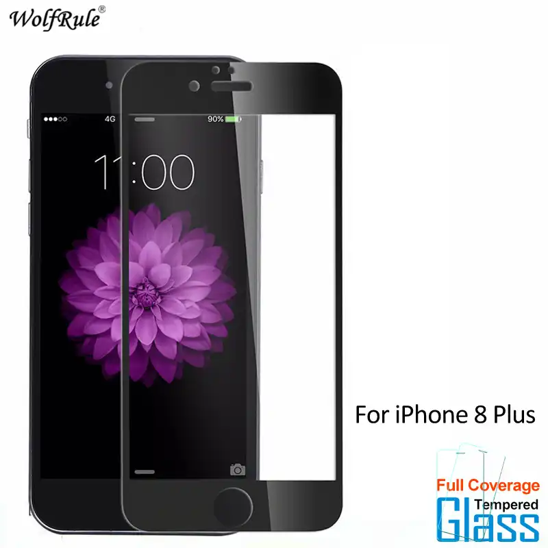 2 шт стекло для iPhone 8 Plus протектор экрана закаленное Apple WolfRule полное покрытие
