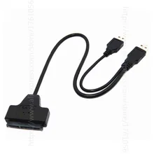USB 2.0 to SATA USB Serial ATA 22pin Connector Adapter Cable External Hard Disk Drive for 2.5 Inch HDD SSD 50CM