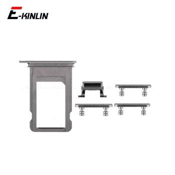 

Sim Card Tray Slot Holder For iPhone 8 8 Plus Volume Vibrate Key Switch Power Lock Side Button Set Housing Replacement Parts