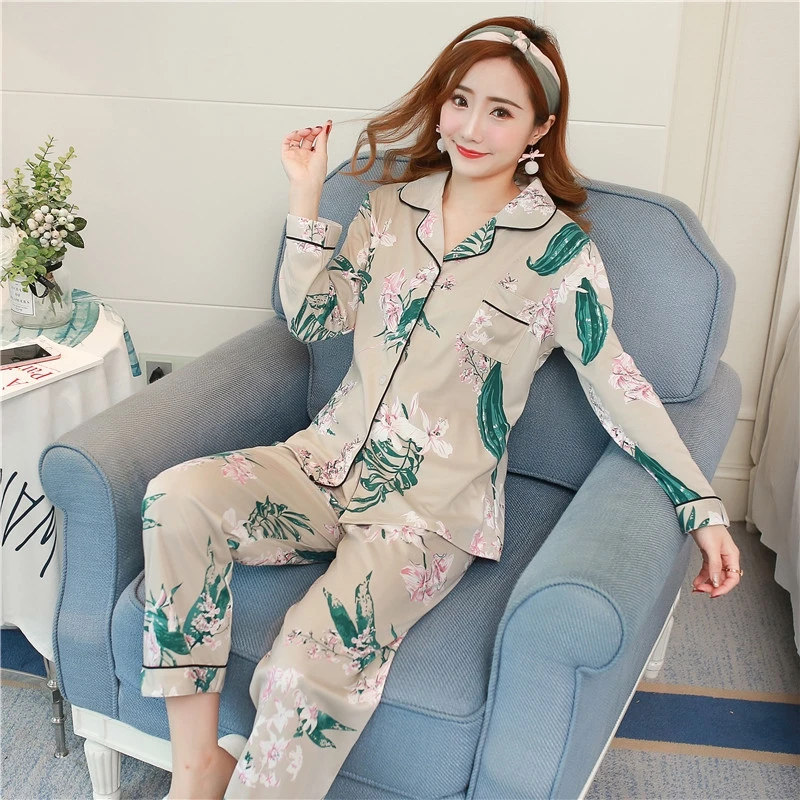 

Autumn & Winter Pyjamas Women Sleepwear Plus Double-sided Milk Silk Night Suit Woman Clothes