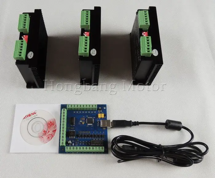 CNC mach3 usb Kit de 3 ejes 3 uds TB6600 1 controlador de eje + un mach3 4 ejes USB CNC controlador