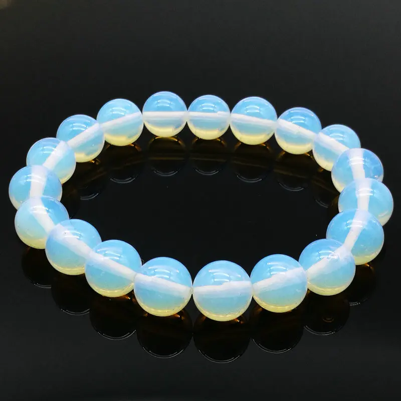 

10 MM 5 PCS Fashion Round Opal Bracelet White Ms Glass Rhinestone